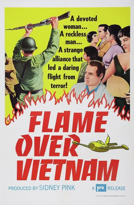Framed Print : FLAME OVER VIETNAM, (aka UNA CRUZ EL INFIERNO), US poster art, 1957 Framed Print : FLAME OVER VIETNAM, (aka UNA CRUZ EL INFIERNO), US poster art, 1957