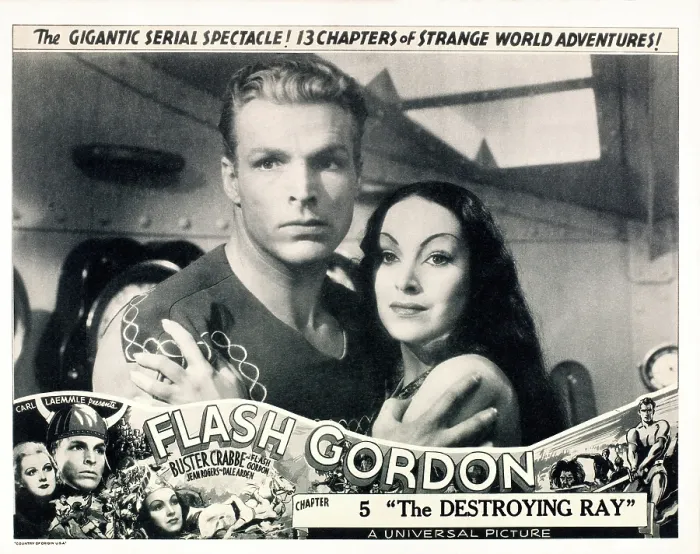 Framed Print : FLASH GORDON, Chapter 5: The Destroying Ray, from left: Buster Crabbe, Priscilla Lawson, 1936