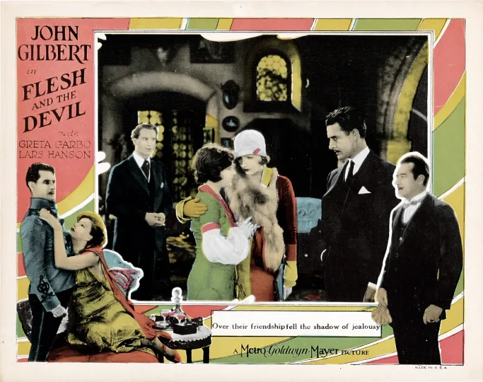 Framed Print : FLESH AND THE DEVIL, US lobbycard, Greta Garbo, John Gilbert, 1926
