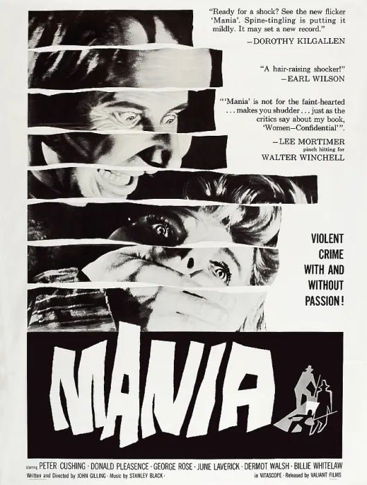 Framed Print : THE FLESH AND THE FIENDS, (aka MANIA), US poster art, from left: Donald Pleasence, Billie Whitelaw, 1960 Framed Print : THE FLESH AND THE FIENDS, (aka MANIA), US poster art, from left: Donald Pleasence, Billie Whitelaw, 1960