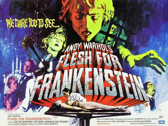 Framed Print : FLESH FOR FRANKENSTEIN, Monique van Vooren, Joe Dallesandro, Udo Kier, Dalila Di Lazzaro on British poster art, 1973 Framed Print : FLESH FOR FRANKENSTEIN, Monique van Vooren, Joe Dallesandro, Udo Kier, Dalila Di Lazzaro on British poster art, 1973