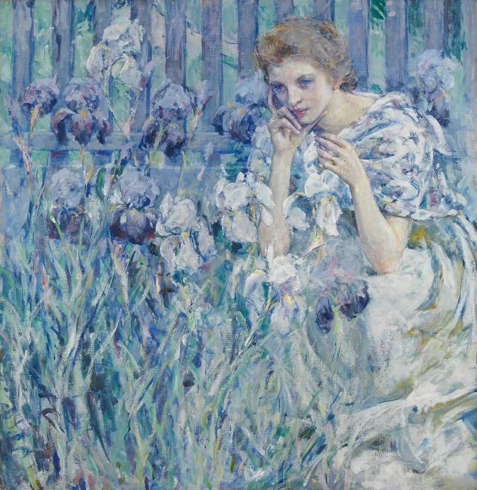 Framed Print : FLEUR DE LIS, by Robert Reid, c. 1895-1900, American painting, oil on canvas. Reid studied in Paris from 1885-89 before establishing himself as a portraitist in New York City Framed Print : FLEUR DE LIS, by Robert Reid, c. 1895-1900, American painting, oil on canvas. Reid studied in Paris from 1885-89 before establishing himself as a portraitist in New York City
