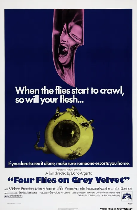 Framed Print : FOUR FLIES ON GREY VELVET, US poster art, 1971