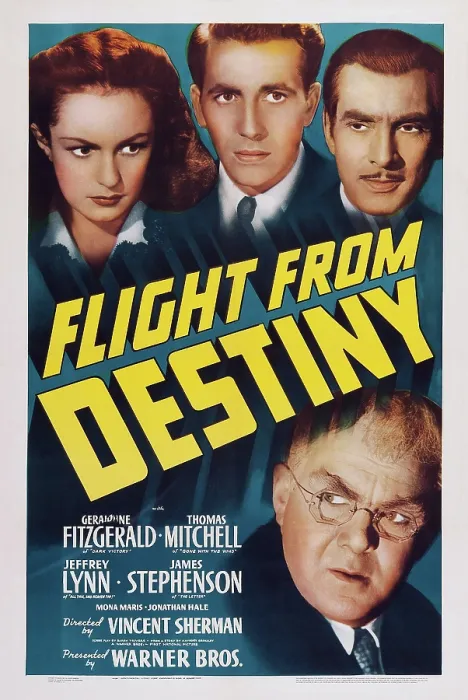 Framed Print : FLIGHT FROM DESTINY, top l-r: Geraldine Fitzgerald, Jeffrey Lynn, James Stephenson, bottom: Thomas Mitchell on poster art, 1941