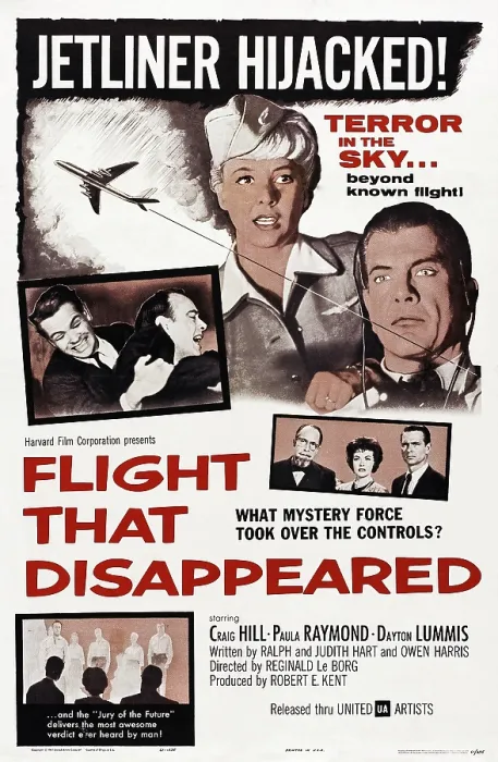 Framed Print : THE FLIGHT THAT DISAPPEARED, US poster art, Craig Hill, (top right), 1961