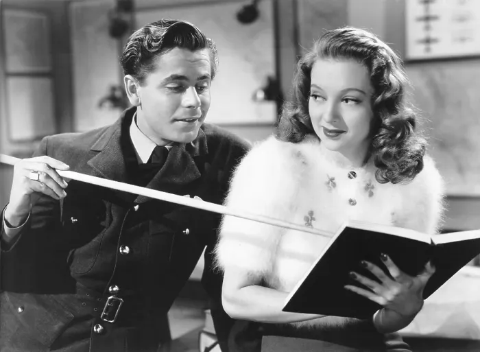 Framed Print : FLIGHT LIEUTENANT, from left, Glenn Ford, Evelyn Keyes, 1942 Framed Print : FLIGHT LIEUTENANT, from left, Glenn Ford, Evelyn Keyes, 1942