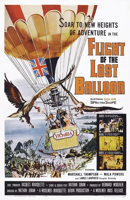 Framed Print : FLIGHT OF THE LOST BALLOON, poster art, 1961