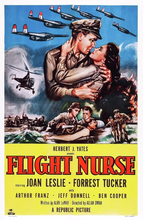 Framed Print : FLIGHT NURSE, US poster art, from left: Forrest Tucker, Joan Leslie, 1953