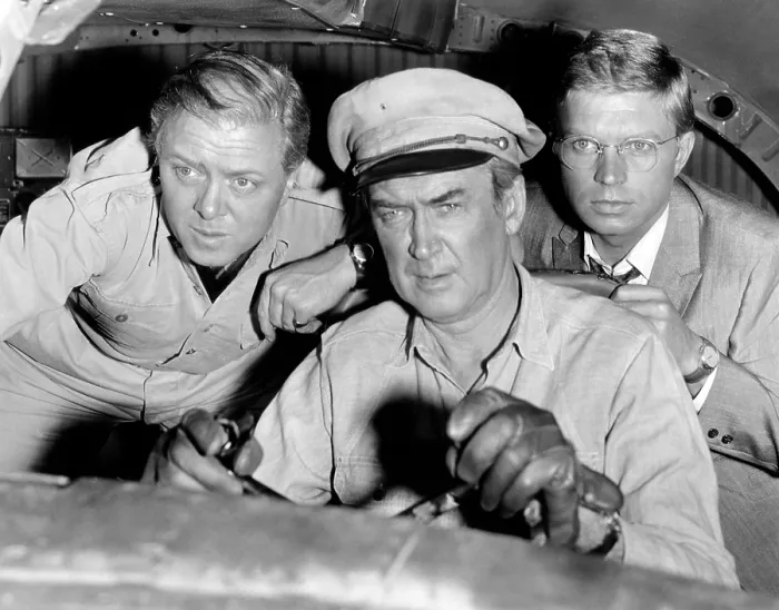Framed Print : THE FLIGHT OF THE PHOENIX, l-r: Richard Attenborough, James Stewart, Hardy Kruger, 1965, TM and Copyright 20th Century Fox Film Corp