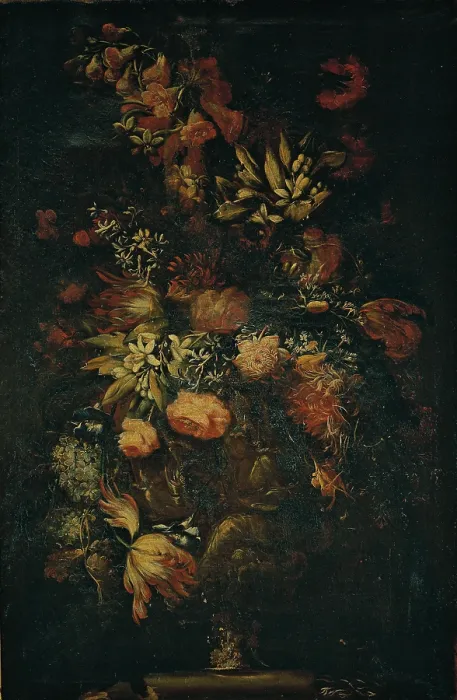 Framed Print : Flower Pot, by Biggi Felice Fortunato, oil on canvas, - Italy, Tuscany, Siena, National Art Gallery. (595130) Everett CollectionMondadori Portfolio**US SALES ONLY**