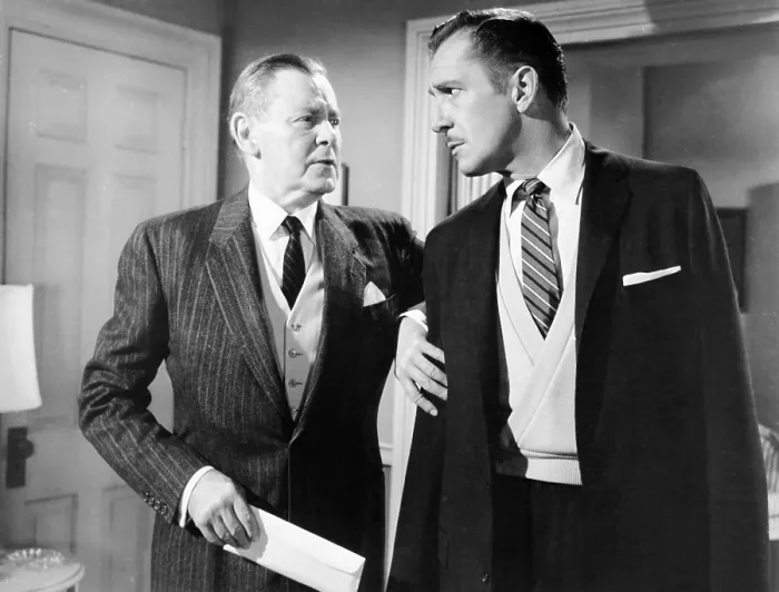 Framed Print : THE FLY, from left, Herbert Marshall, Vincent Price, 1958, TM and Copyright 20th Century Fox Film Corp. All rights reserved