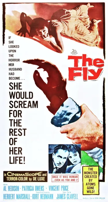 Framed Print : THE FLY, top: Patricia Owens, inset l-r: Vincent Price, Patricia Owens on poster art, 1958, TM and Copyright 20th Century Fox Film Corp Framed Print : THE FLY, top: Patricia Owens, inset l-r: Vincent Price, Patricia Owens on poster art, 1958, TM and Copyright 20th Century Fox Film Corp