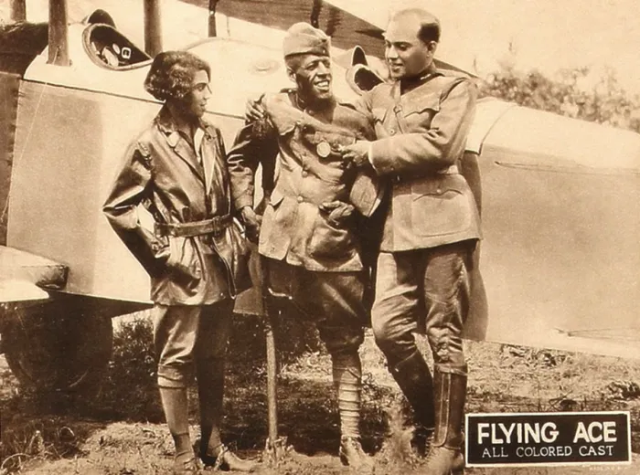 Framed Print : THE FLYING ACE, left: Kathryn Boyd, far right: Lawrence Griner on lobbycard, 1926