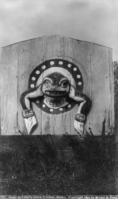 Framed Print : Folk art, image on Chief's Grave, Chilkat, Alaska, 1895