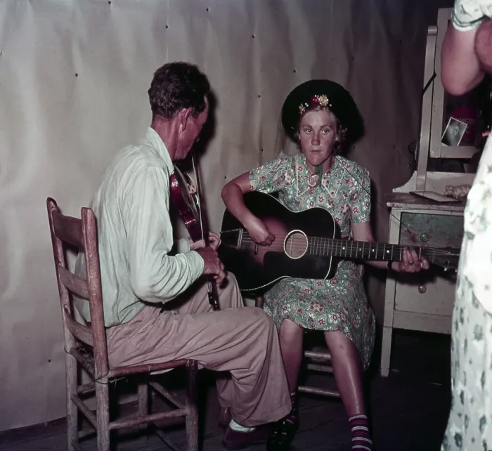 Framed Print : Folk Music. Orchestra at square dance in McIntosh County, Oklahoma, Lee Russell, photographer, 1939