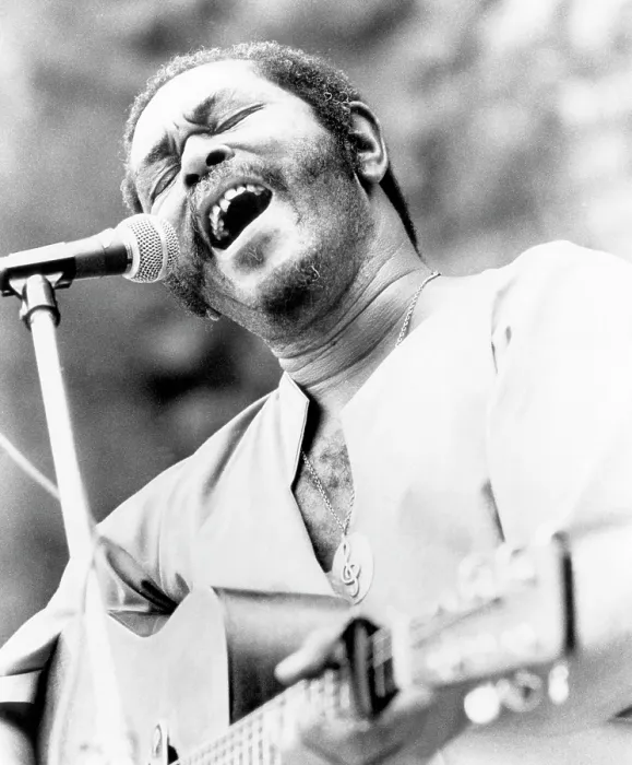 Framed Print : Folk singer Brownie McGhee, c. 1974.. Courtesy: CSU Archives / Everett Collection Framed Print : Folk singer Brownie McGhee, c. 1974.. Courtesy: CSU Archives / Everett Collection