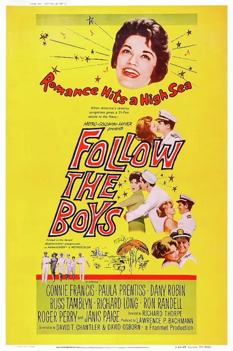 Framed Print : FOLLOW THE BOYS, US poster, Connie Francis (top), 1963 Framed Print : FOLLOW THE BOYS, US poster, Connie Francis (top), 1963