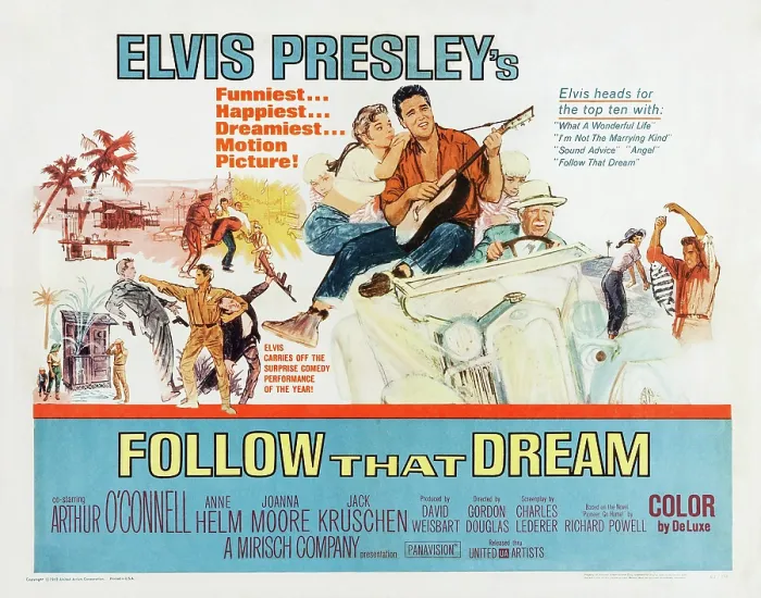 Framed Print : FOLLOW THAT DREAM, US lobbycard, center: Anne Helm, Elvis Presley, 1962 Framed Print : FOLLOW THAT DREAM, US lobbycard, center: Anne Helm, Elvis Presley, 1962