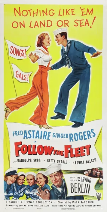 Framed Print : FOLLOW THE FLEET, top l-r: Ginger Rogers, Fred Astaire, bottom l-r: Ginger Rogers, Astrid Allwyn, Betty Grable, Harriet Hilliard, Fred Astaire on re-release poster art, 1936 Framed Print : FOLLOW THE FLEET, top l-r: Ginger Rogers, Fred Astaire, bottom l-r: Ginger Rogers, Astrid Allwyn, Betty Grable, Harriet Hilliard, Fred Astaire on re-release poster art, 1936