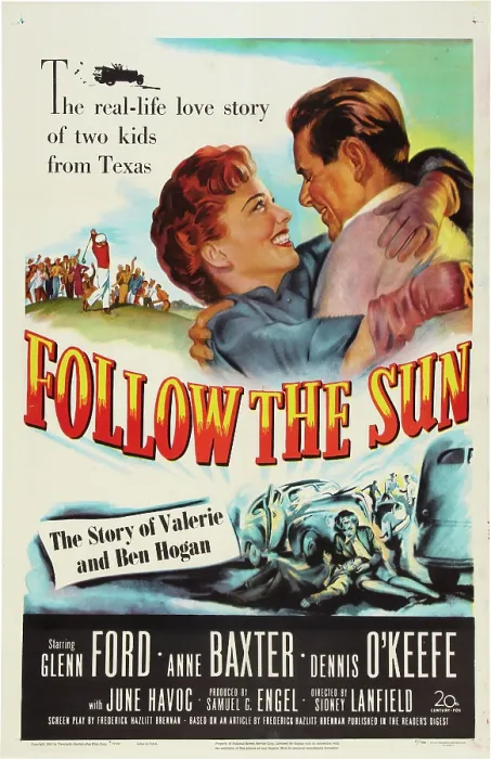 Framed Print : FOLLOW THE SUN, US poster, from left: Anne Baxter, Glenn Ford, 1951. TM and Copyright 20th Century Fox Film Corp. All rights reserved. / courtesy Everett Collection