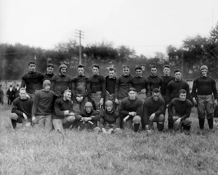 Framed Print : Football, Massachusetts State football team, circa 1919