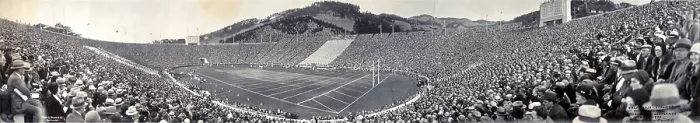 Framed Print : Football, Panorama of the University Of California vs. Stanford football game, Berkeley, Cailfornia, Nov. 22, 1930