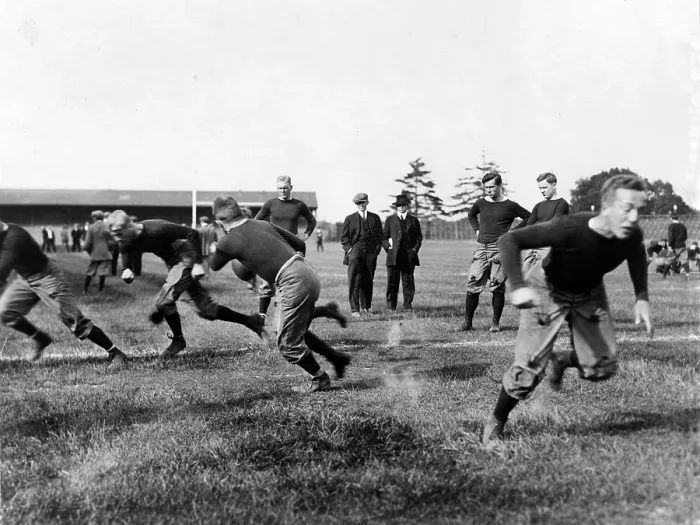 Framed Print : Football, Yale football team practice, circa 1908-15 Framed Print : Football, Yale football team practice, circa 1908-15