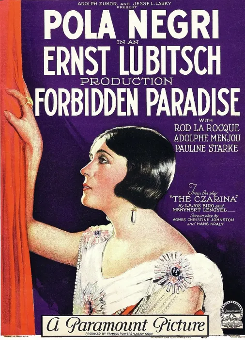 Framed Print : FORBIDDEN PARADISE, Pola Negri, window card, 1924