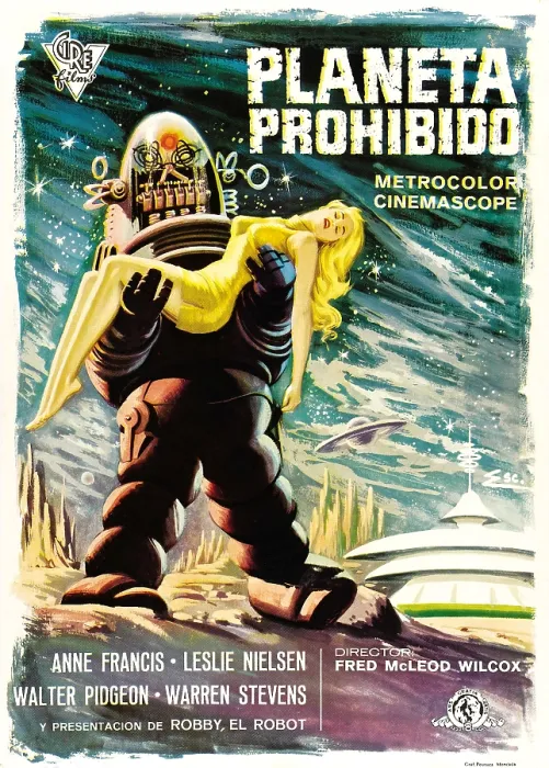 Framed Print : FORBIDDEN PLANET, (aka PLANETA PROHIBIDO), Robby the Robot, Anne Frances, 1956