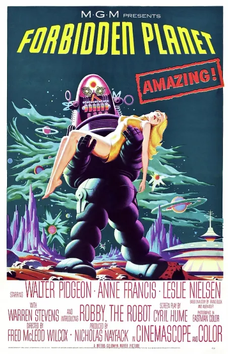 Framed Print : FORBIDDEN PLANET, Robby the Robot, Anne Francis, 1956 Framed Print : FORBIDDEN PLANET, Robby the Robot, Anne Francis, 1956