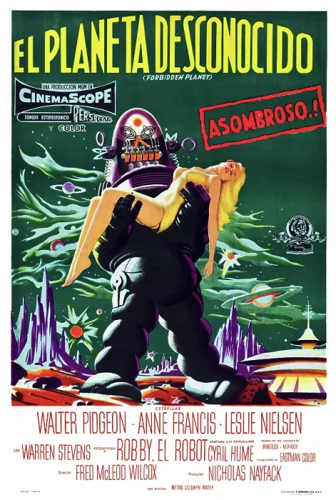 Framed Print : FORBIDDEN PLANET, Robby the Robot, Anne Francis, featured on Argentinean poster art, 1956 Framed Print : FORBIDDEN PLANET, Robby the Robot, Anne Francis, featured on Argentinean poster art, 1956