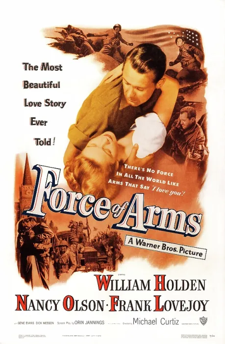 Framed Print : FORCE OF ARMS, from top: William Holden, Nancy Olsen on poster art, 1951