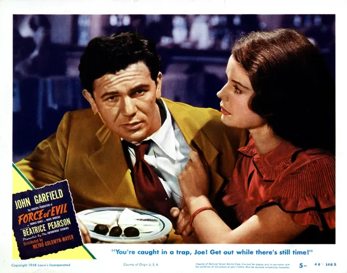 Framed Print : FORCE OF EVIL, from left, John Garfield, Beatrice Pearson, 1948 Framed Print : FORCE OF EVIL, from left, John Garfield, Beatrice Pearson, 1948