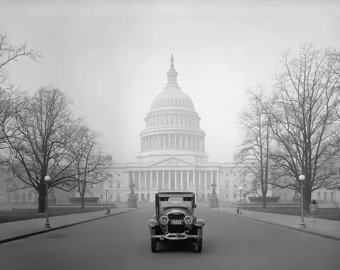Framed Print : Ford Motor Company's luxury car, the Lincoln, at Capitol in Washington, D.C. Ca. 1925