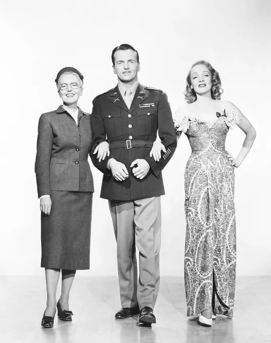 Framed Print : A FOREIGN AFFAIR, from left: Jean Arthur, John Lund, Marlene Dietrich, 1948