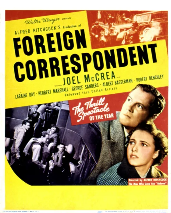 Framed Print : FOREIGN CORRESPONDENT, Joel McCrea, George Sanders, Laraine Day, Herbert Marshall, 1940 Framed Print : FOREIGN CORRESPONDENT, Joel McCrea, George Sanders, Laraine Day, Herbert Marshall, 1940