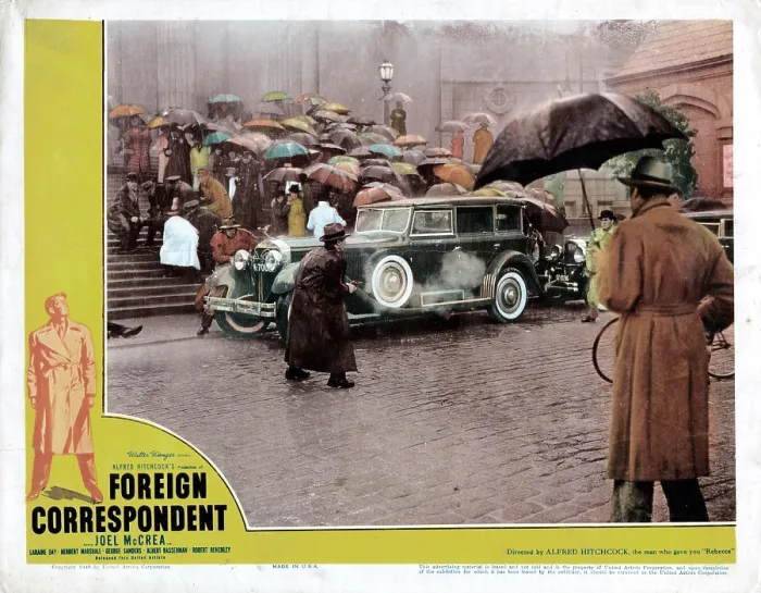 Framed Print : FOREIGN CORRESPONDENT, US lobbycard, Joel McCrea, Laraine Day, 1940 Framed Print : FOREIGN CORRESPONDENT, US lobbycard, Joel McCrea, Laraine Day, 1940