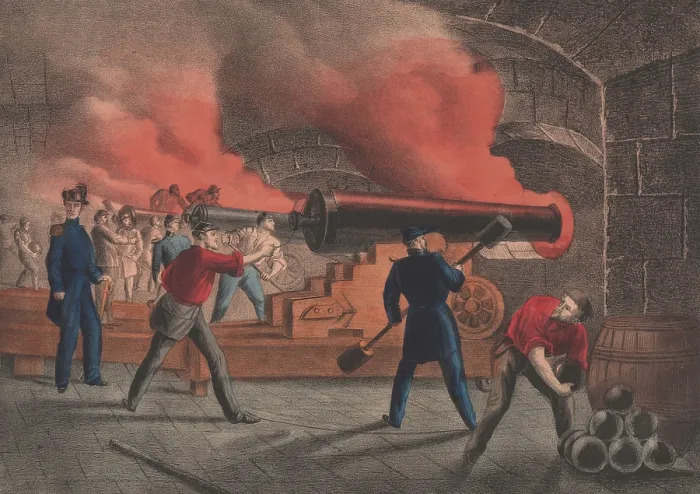 Framed Print : Fort Sumter during the bombardment by Confederate batteries surrounding Charleston harbor, April 12, 1861