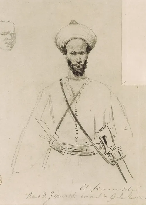 Framed Print : FORTUNY I MARSAL, Mariano (1838-1874). El-Ferrachi Caid Jainet, colonel of cavalry. 1859 - 1860. Sketches of the War of Africa. Romanticism. Drawing. SPAIN. Reus Framed Print : FORTUNY I MARSAL, Mariano (1838-1874). El-Ferrachi Caid Jainet, colonel of cavalry. 1859 - 1860. Sketches of the War of Africa. Romanticism. Drawing. SPAIN. Reus