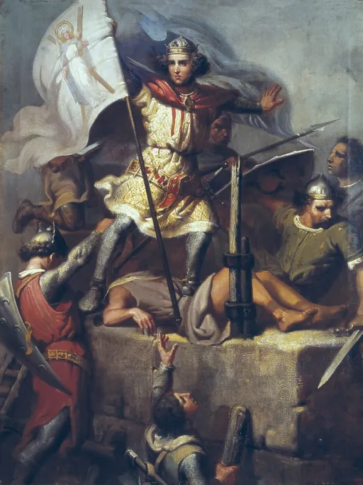 Framed Print : FORTUNY I MARSAL, Mariano (1838-1874). Count Berenguer III Raising the Standard of Barcelona on the Tower of Foix Castle. 1857 Framed Print : FORTUNY I MARSAL, Mariano (1838-1874). Count Berenguer III Raising the Standard of Barcelona on the Tower of Foix Castle. 1857