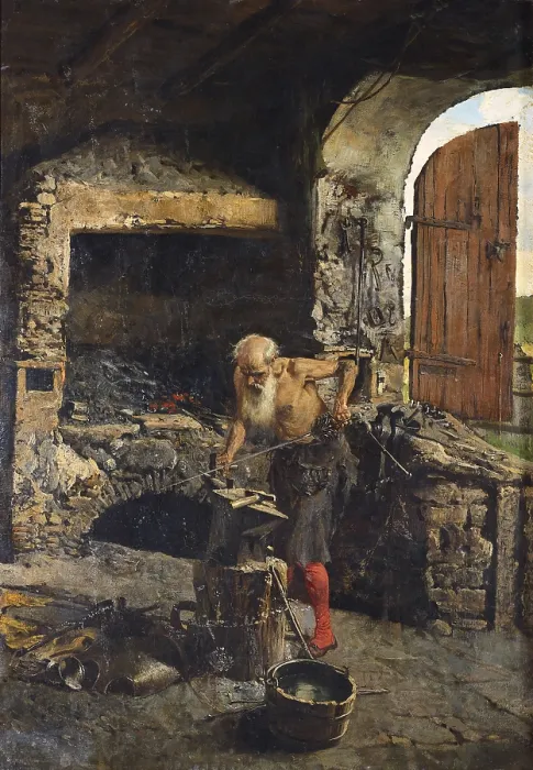 Framed Print : FORTUNY, Mariano (1838-1874). Toledo Sword Maker. 2nd half 19th c. Romanticism. Oil on canvas. SPAIN. Granada. Museums of Fine Arts of Granada