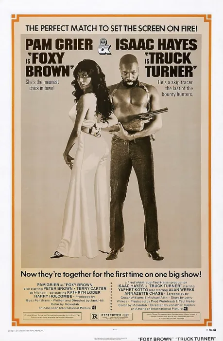 Framed Print : FOXY BROWN (on combo poster with TRUCK TURNER), l-r: Pam Grier, Isaac Hayes, 1974 Framed Print : FOXY BROWN (on combo poster with TRUCK TURNER), l-r: Pam Grier, Isaac Hayes, 1974
