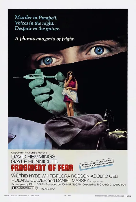 Framed Print : FRAGMENT OF FEAR, poster art, 1970 Framed Print : FRAGMENT OF FEAR, poster art, 1970
