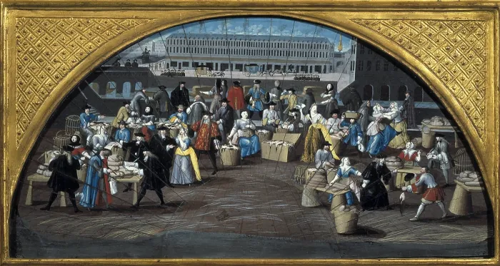 Framed Print : France (17th c.). Bird market of Paris. Painting. FRANCE. Paris. Musee Carnavalet (Carnavalet Museum). - ADO / Iberfoto / Everett Collection (165416)**US SALES ONLY**