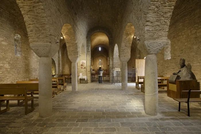 Framed Print : FRANCE. Casteil. Abbey of Sant Marti del Canigo. Church main vault. Romanesque art. - Paul Maeyaert / Iberfoto / Everett Collection (511047)**US SALES ONLY**