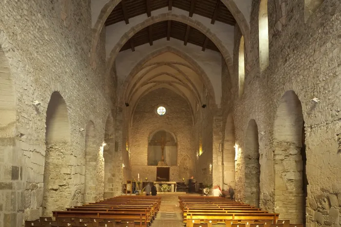 Framed Print : FRANCE. Codalet. Monastery of St. Michel of Cuix. Church inside view. Main nave. Romanesque art. - Paul Maeyaert / Iberfoto / Everett Collection (559905)**US SALES ONLY**