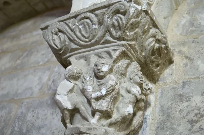 Framed Print : FRANCE. Lacommande. Church of Saint-Blaise (12th c.). Detail of a capital. Romanesque art. AISA / Everett Collection**US SALES ONLY** Framed Print : FRANCE. Lacommande. Church of Saint-Blaise (12th c.). Detail of a capital. Romanesque art. AISA / Everett Collection**US SALES ONLY**