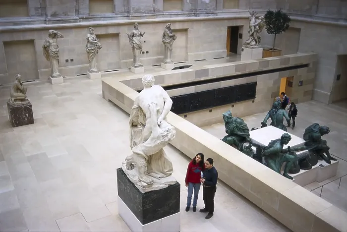 Framed Print : FRANCE. LE-DE-FRANCE. Paris. Louvre Museum. Room of sculptures. AISA / Everett Collection**US SALES ONLY**