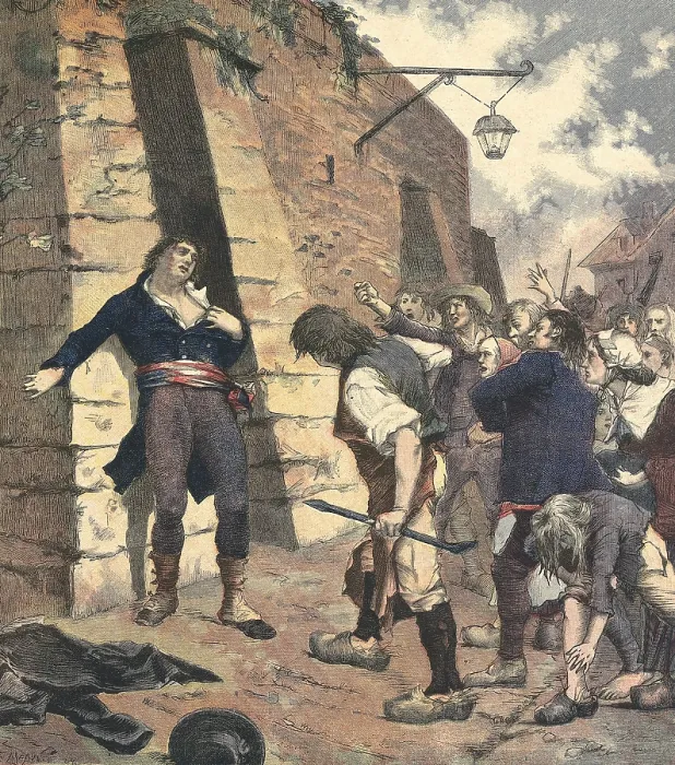 Framed Print : France. 'Le Marie de Rennes'. Attack on the mayor of Rennes. An incident during the French Revolution. Illustration fom 'Le petit journal'. 7th February 1891