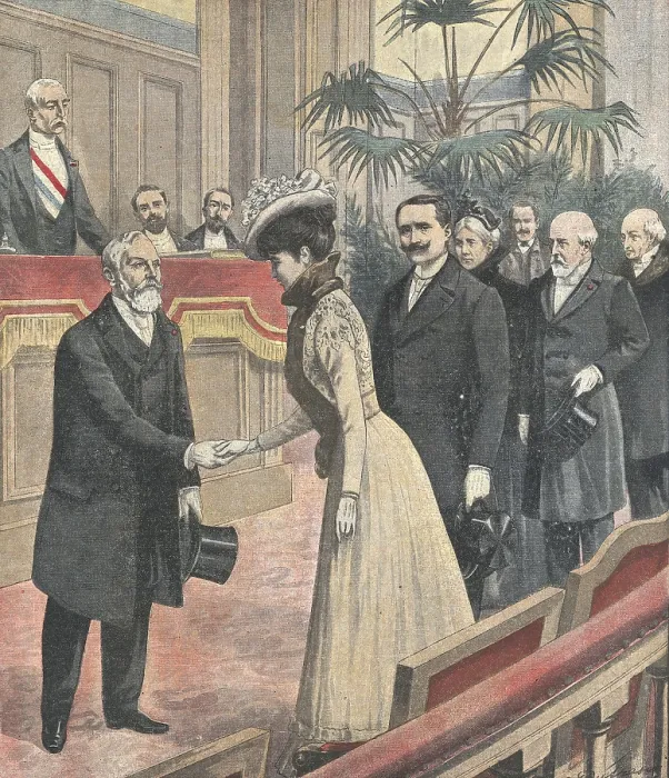 Framed Print : France. Marriage of Paul Deschanel in the municipality. Illustrated by Paul Dufresne for 'Le Petit Journal' (March 31901).. Engraving
